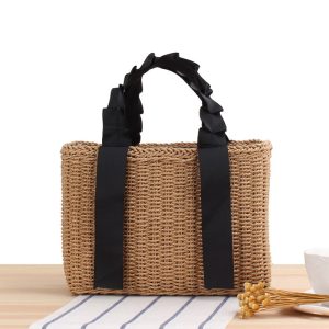 Sac à main d&rsquo;été en paille tissée pour femmes