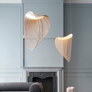 Suspension design et futuriste en bois