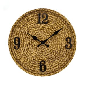 Horloge murale extérieure imitation rotin