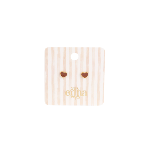 Mrs Ertha – Boucles d&rsquo;oreilles Petits coeurs marron