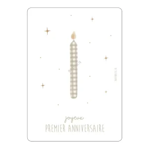 Papier Poetic – Carte « Joyeux premier anniversaire »
