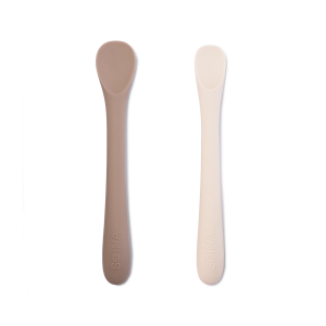 Soina – Lot de 2 cuillères de sevrage Taupe