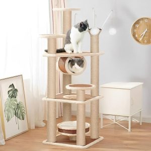 Tour à chat rotin et polaire