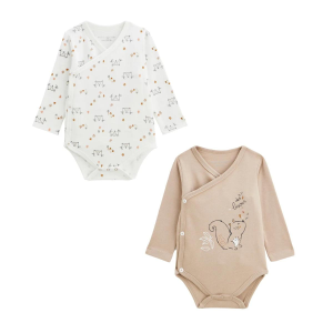 Petit béguin – Lot de 2 bodys mixte