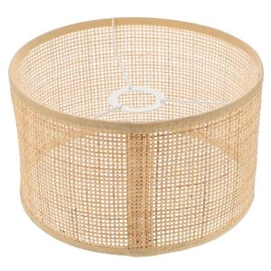 Abat-jour en rotin tissé