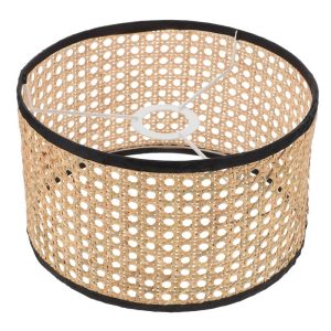 Abat-jour en rotin tissé style rétro