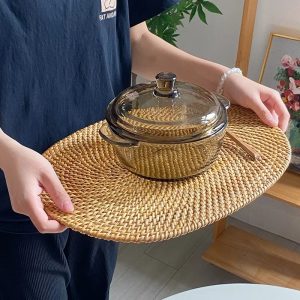 Accessoire Décoration en Rotin Style Dessous de Plat