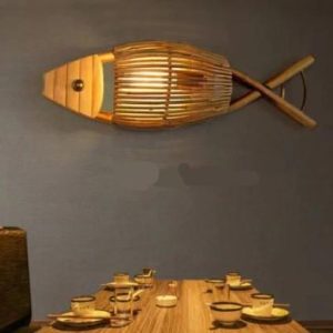 Applique en rotin poisson