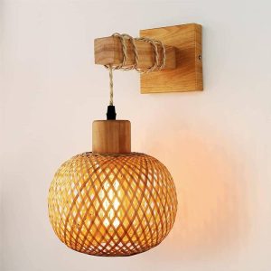 Applique Rotin de Style Rétro en Bois