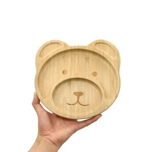 Assiette Bambou en Forme d&rsquo;Ourson pour Bébé