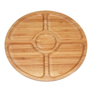 Assiette Bambou Ronde avec Compartiments