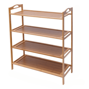 Étagère Bambou pour Chaussures à Quatre Niveaux