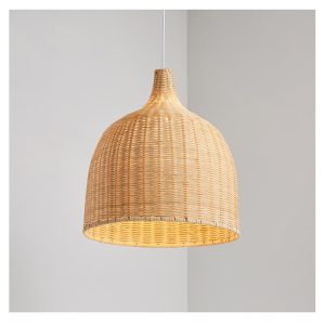 Lampe suspendue japonaise en rotin