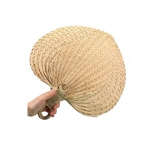 Lot de 10 Éventails en Rotin en Forme de Cœur