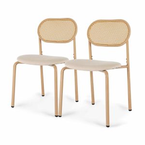 Lot de 2 Chaises Osier au Design Vintage