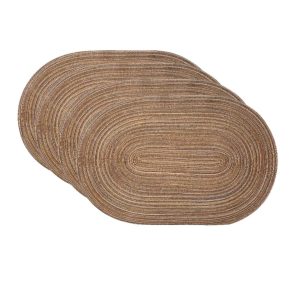 Lot de 4 Sets de Table Effet Paille Chics et Ovales