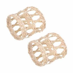 Lot de 6 Porte-gobelet en rotin tissé