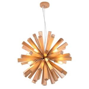 Lustre en Bois Original et Décoratif
