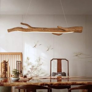 Lustre Effet Bois pour une Décoration Vintage