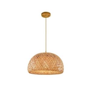 Lustre en rotin demi globe