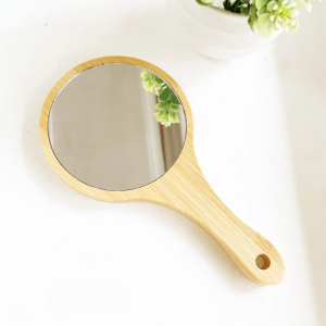 Miroir Bambou Rond et Portable Fait à la Main