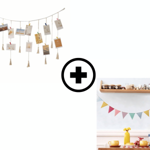 Pack Déco : Banderole colorée + Décoration murale photos