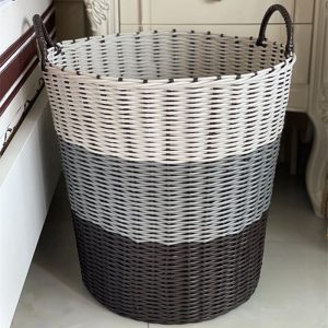 Panier de rangement à linge en rotin pliable