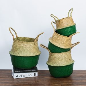 Panier de rangement style nordique pliable en osier