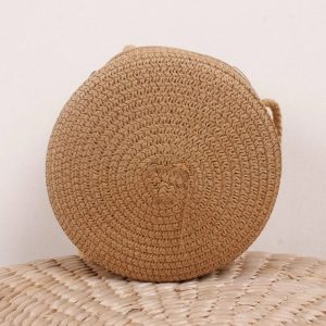 Panier Effet Osier Marron et Rond