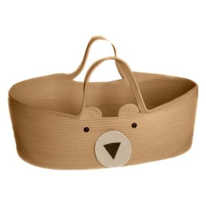Panier à Langer Effet Osier avec Motif d&rsquo;Ourson