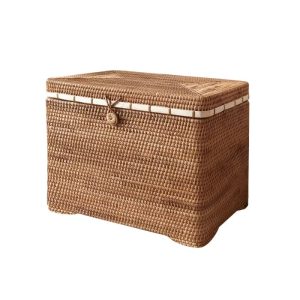 Panier à Linge Rotin Vintage de Grande Capacité
