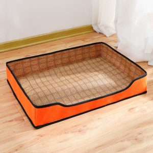 Panier rectangulaire en rotin pour chien