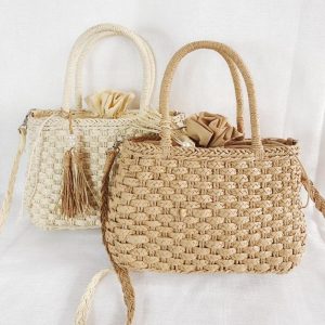 Petit sac à main en rotin tissé pour femmes