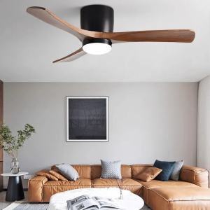 Plafonnier Bois LED Nordique avec Ventilateur