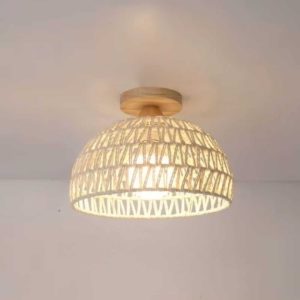 Plafonnier Rotin Blanc au Design Bohème
