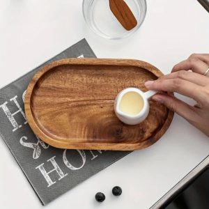 Plateau Bambou Ovale de Style Rustique