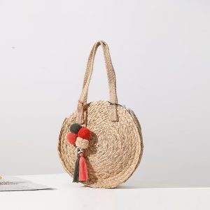 Sac rond tissé pour femmes