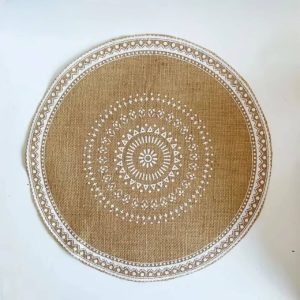 Set de Table Effet Paille Rond Style Bohème