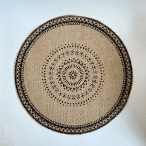 Set de Table Effet Rotin Rond de Style Bohème en Jute