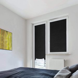 Store Effet Bambou Noir en Tissu avec Boucles