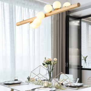 Suspension Bois LED au Design Artistique Moderne