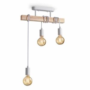 Suspension Bois LED de Style Rétro Américain