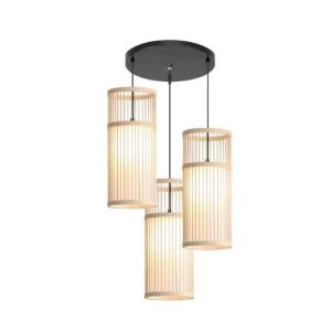 Suspension en rotin cylindrique