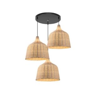 Suspension en rotin en forme de cloche
