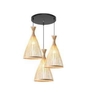 Suspension en rotin triangle