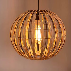 Suspension Rotin Cage Rustique