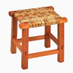 Tabouret Osier Carré et Artisanal
