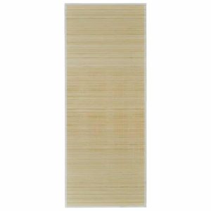 Tapis Bambou Beige et Rectangulaire