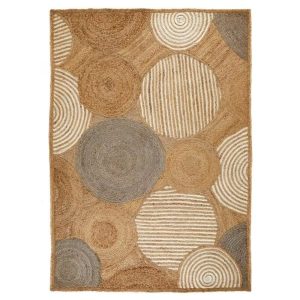 Tapis Effet Osier Rectangulaire au Design Pastoral